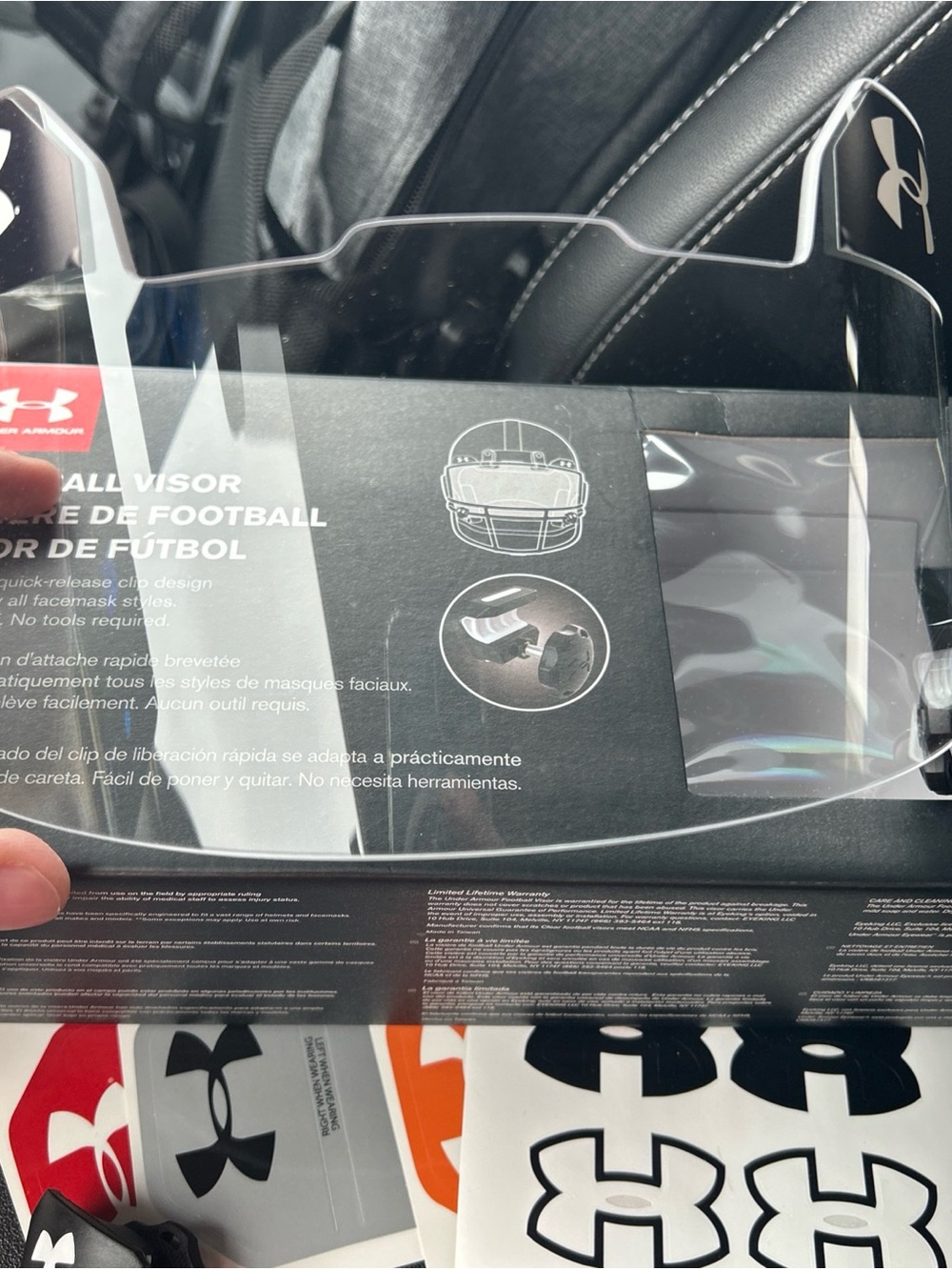Under Armour Clear Football Visor Quick Release Brand New! Fits All Helmets!